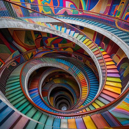 Infinite Kaleidoscopic Spiral Staircase