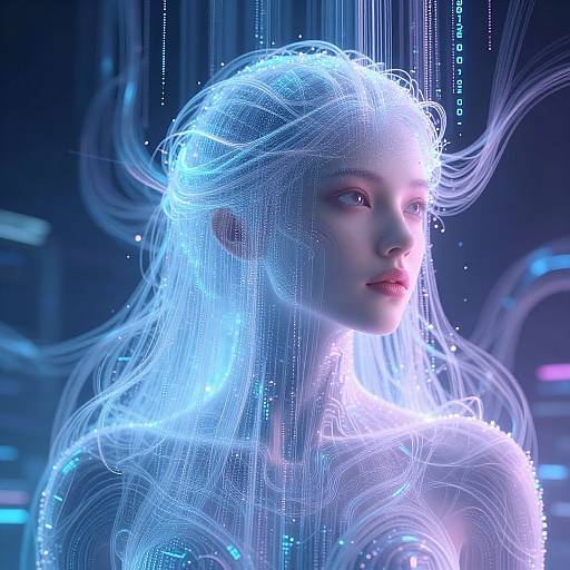 Ethereal Cybernetic Machine Learning Portrait