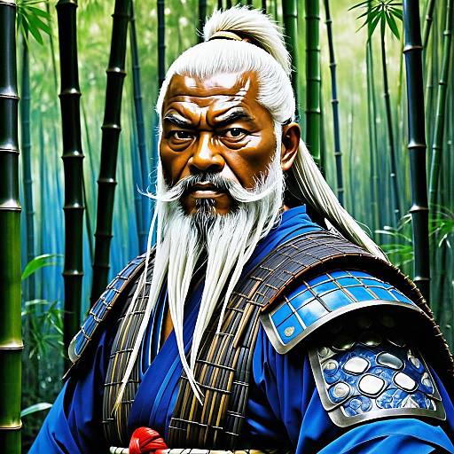 Old Samurai in Bamboo Forest