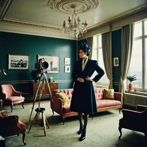 Vintage Filmmaker in Glamorous Penthouse