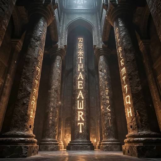 Orthanc Interior with Glowing Inscriptions