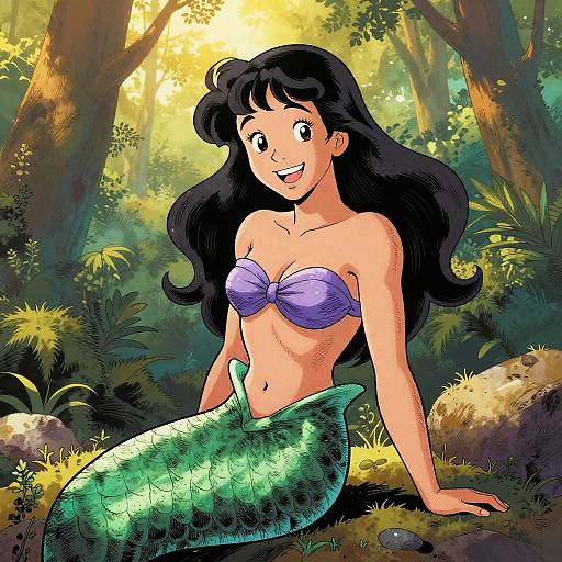 Happy Mermaid Queen Portrait