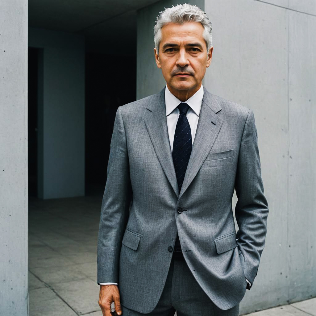 Stylish Portrait of a Gray-Haired Man