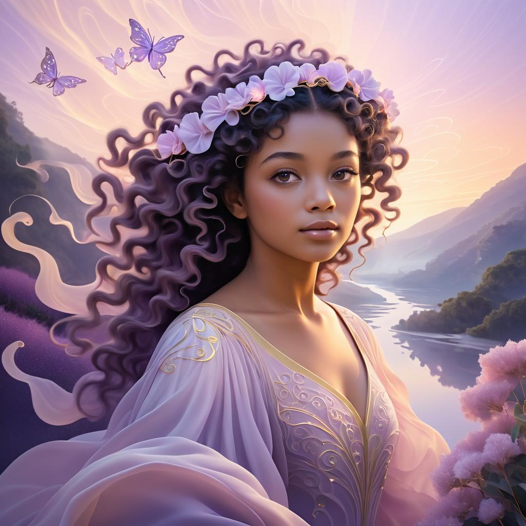 Surreal Serenity: Portrait of a Young Girl