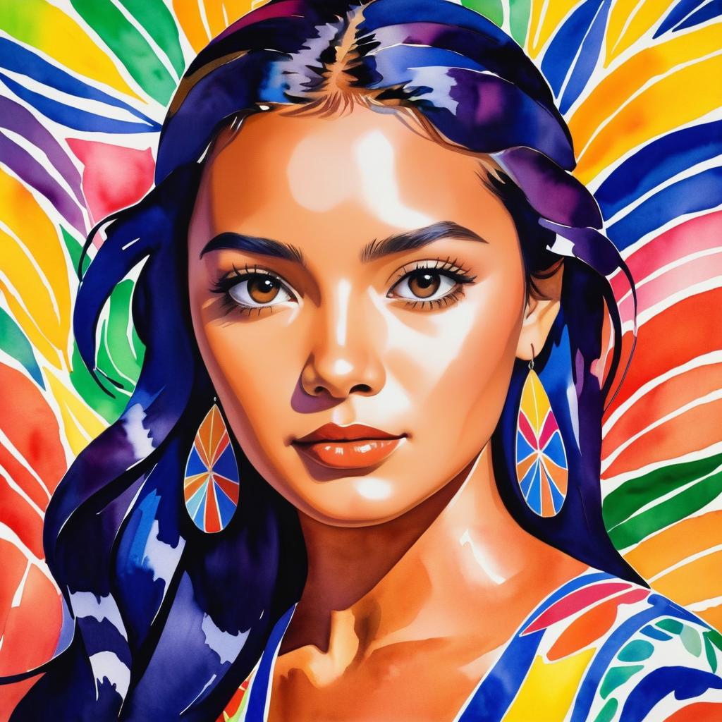 Vibrant Portrait of a Pacific Islander Girl