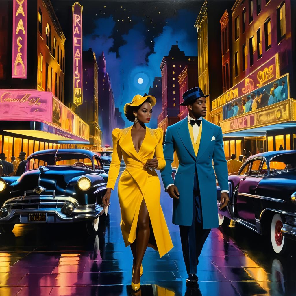 Elegance of Harlem Nights in Pastels