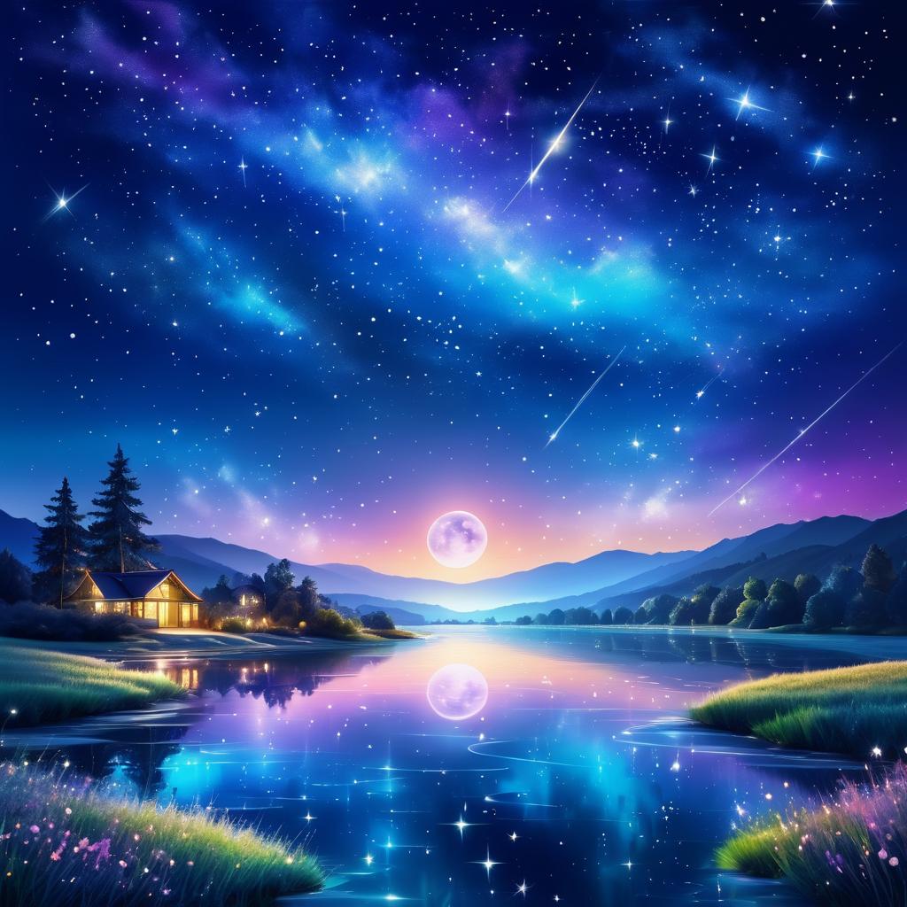 Enchanting Night Sky in Dreamy Art