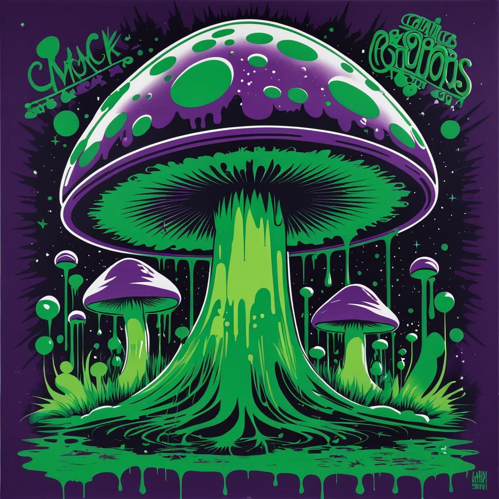 Cosmic Mushroom 60s Rock Poster Art