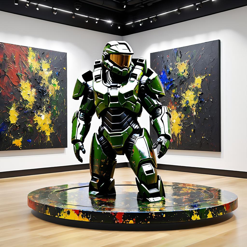 Master Chief: A Pollock-Inspired Masterpiece