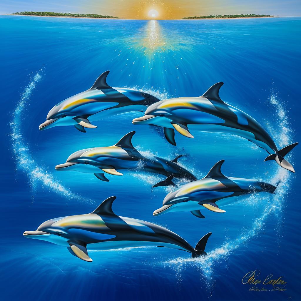 Award-Winning Dolphin Oil Painting