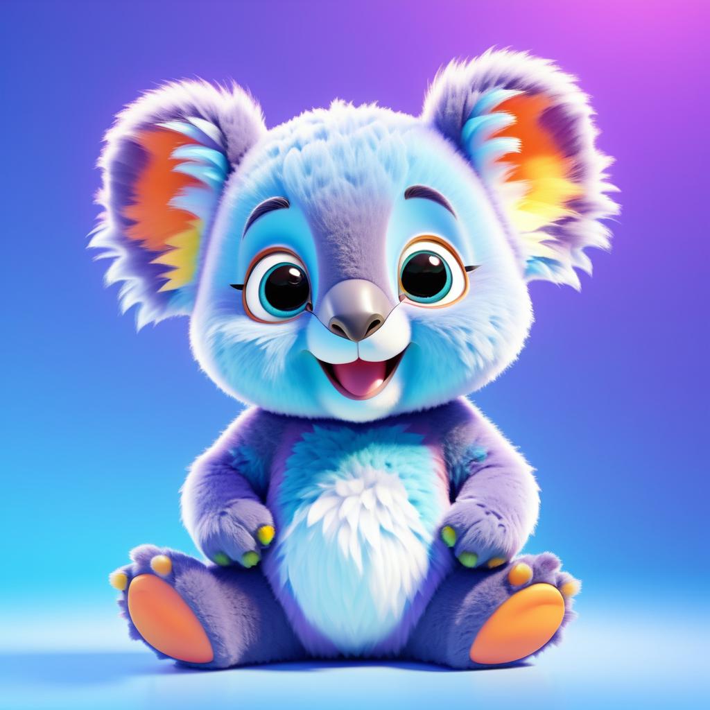 Cute Pixar-Style Baby Koala Design