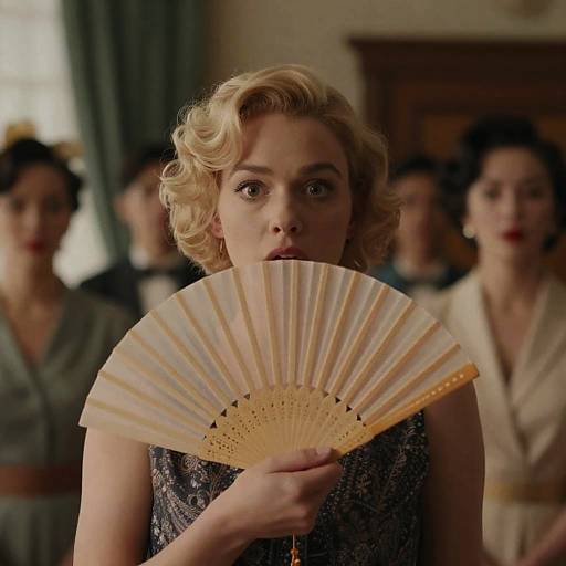 Vintage Portrait of Surprised Blonde Woman