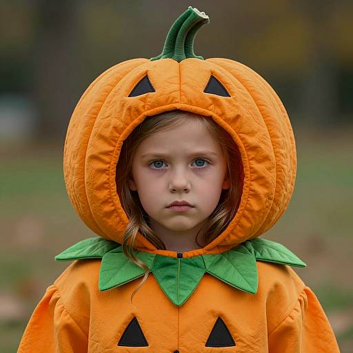 Whimsical Pumpkin Woman Costume Portrait