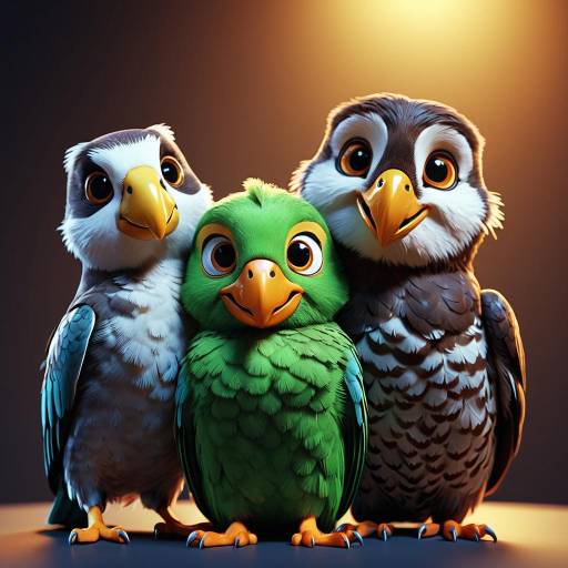 3D Cartoon Birds Portrait