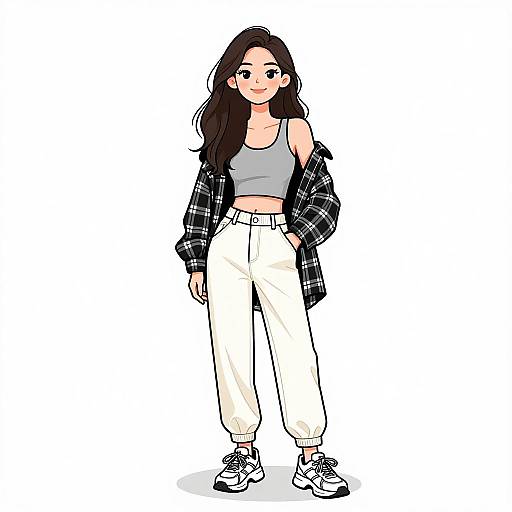 Smiling Woman in Casual Streetwear