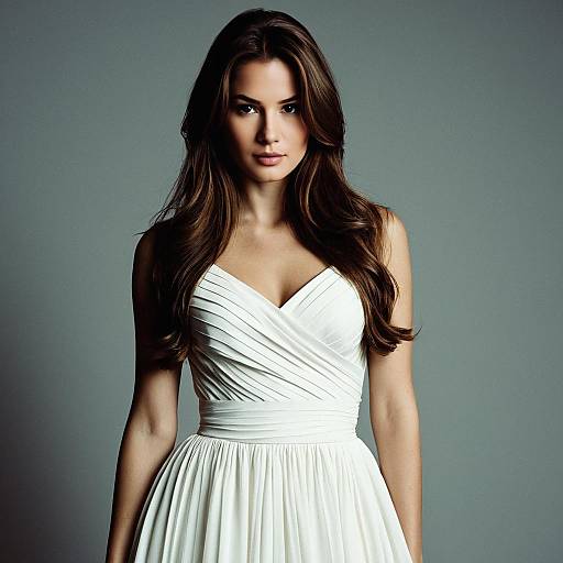 Woman in Elegant White Dress