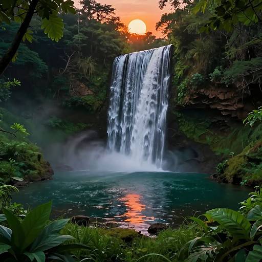 Surreal Waterfall at Twilight