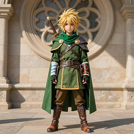 Fantasy Young Elf with Deku Costume