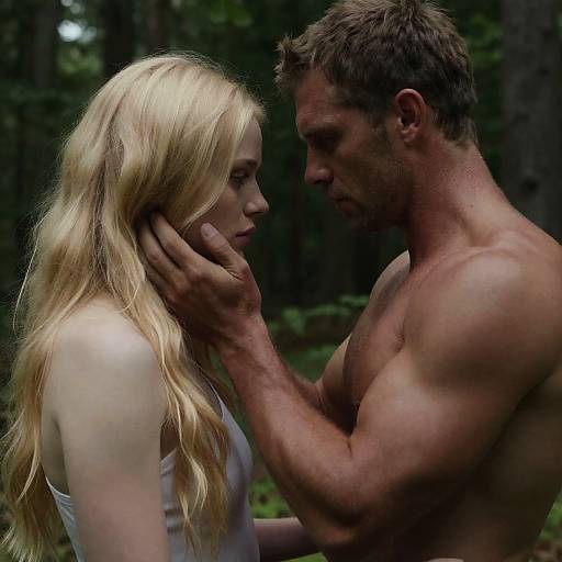 Intimate Moment in Forest