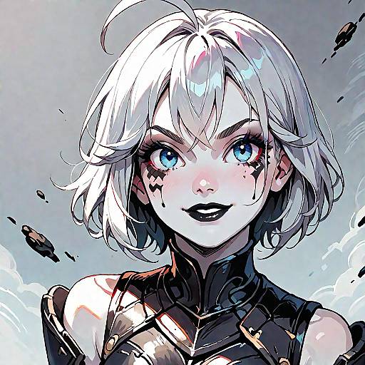 Silver-Haired Undead Knight with Evil Smile