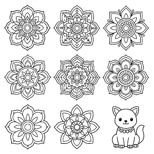 Intricate Mandala and Animal Coloring Pages
