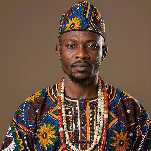 Vibrant African Portrait in Studio Setting