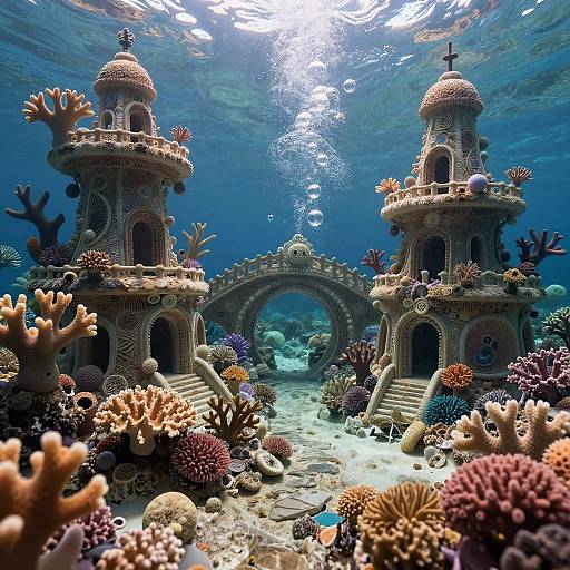 Surreal Coral Sanctuary in Underwater Dreamscape