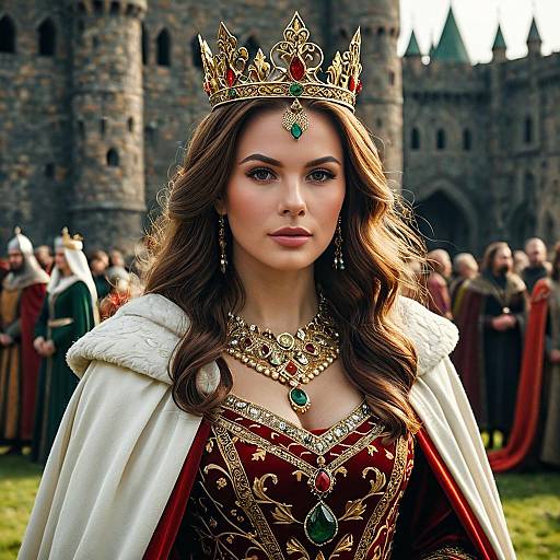 Medieval Fantasy Queen in Regal Attire