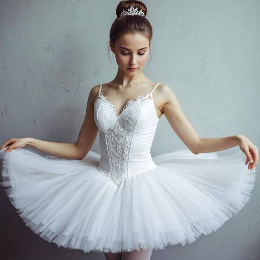 Ballerina in White Tutu Dress