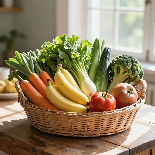 Rustic Basket of Fresh Farm Produce