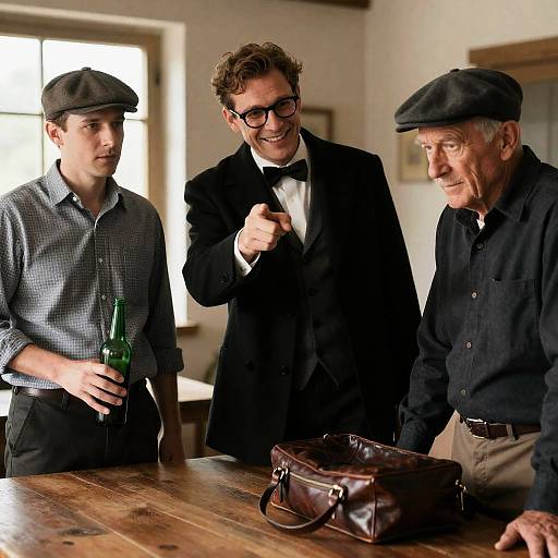 Rustic Portrait of Three Men in Style