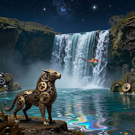 Surreal Underwater Dreamscape with Mechanical Beast