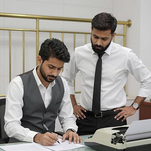 Focused Office Scene with Two Men