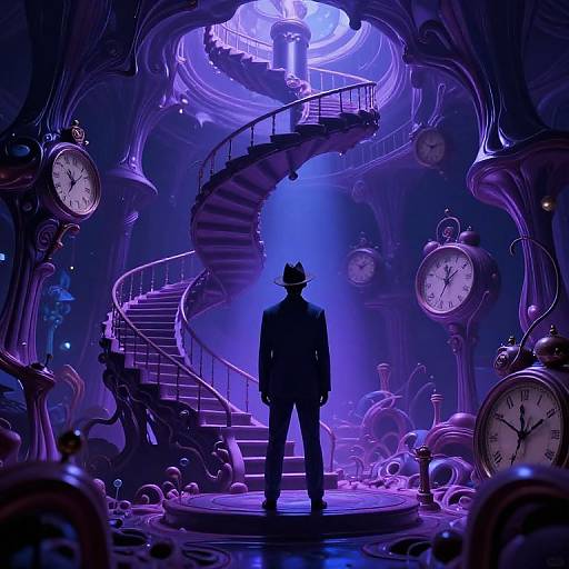 Surreal Spiral Staircase Dreamscape