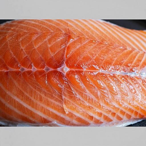 Close-up of raw salmon fillet