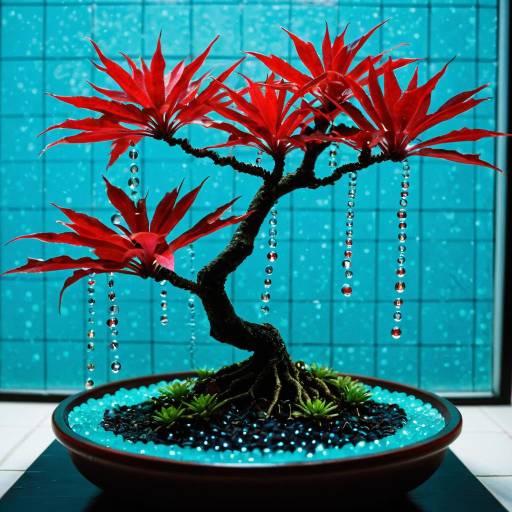 Red Maple Bonsai with Water Beads