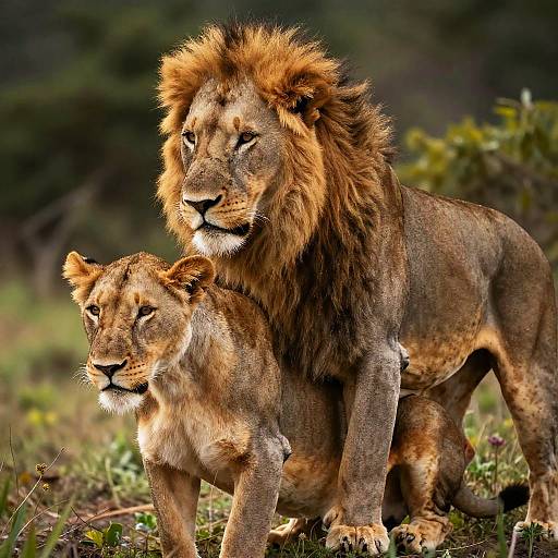 Cinematic Close-Up of Lions Mating