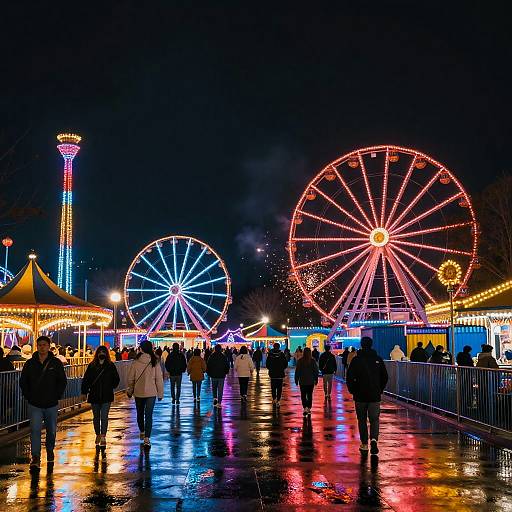 Vibrant Neon Night at Gardaland