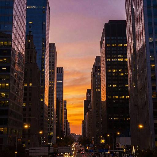 Golden Sunset Over Vibrant Cityscape
