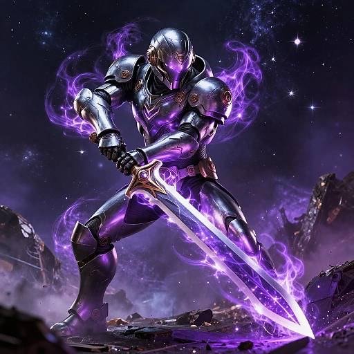 Armored Space Warrior with Energy Sword