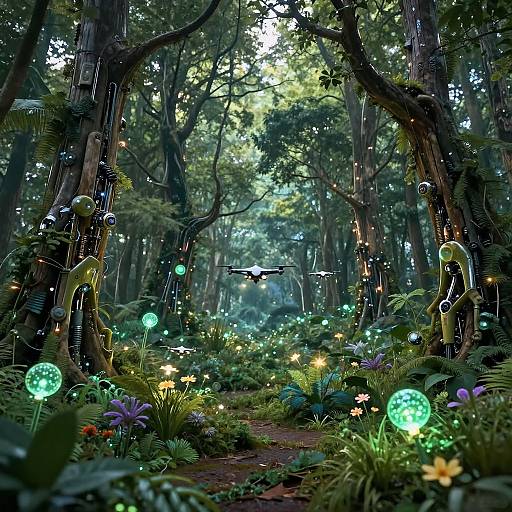 Dreamlike AI-Enhanced Forest Scene