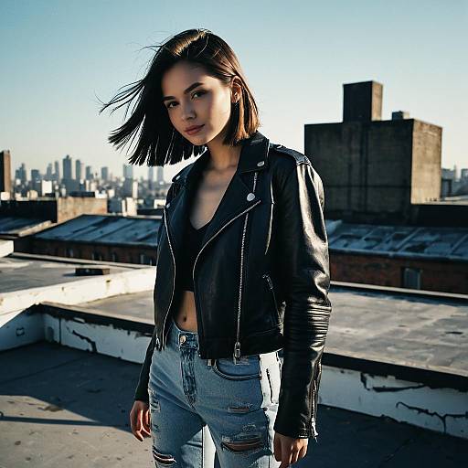 Young Woman with Long Bob Style