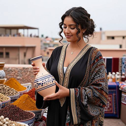 Young Moroccan Woman in Traditional Attire
