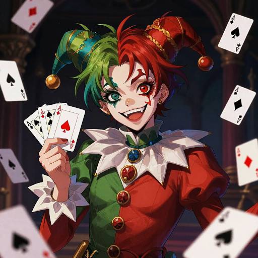 Joker Anime Girl in Dark Fantasy