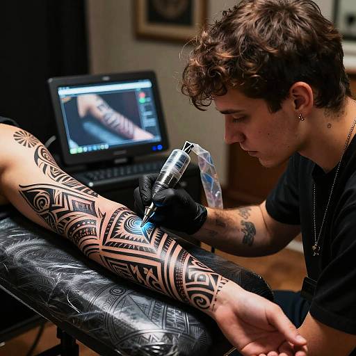 AI Tattoo Artist Creating Tribal Designs