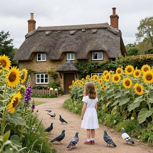 Quaint Surrey Cottage with Sunflowers