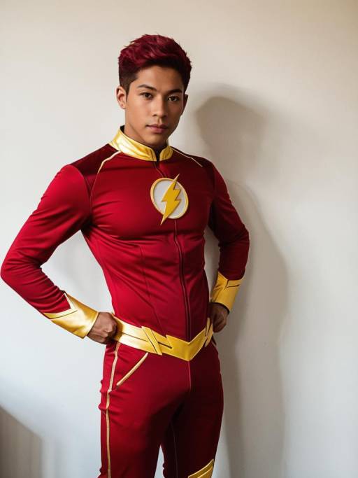 Man Wearing The Flash Wally West Costume