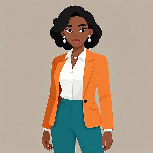 Confident Stylish Black Woman Illustration