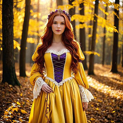 Autumn Renaissance Princess in Forest