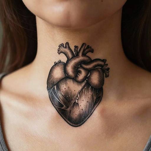 Heart Mole Tattoo with 3D Shading